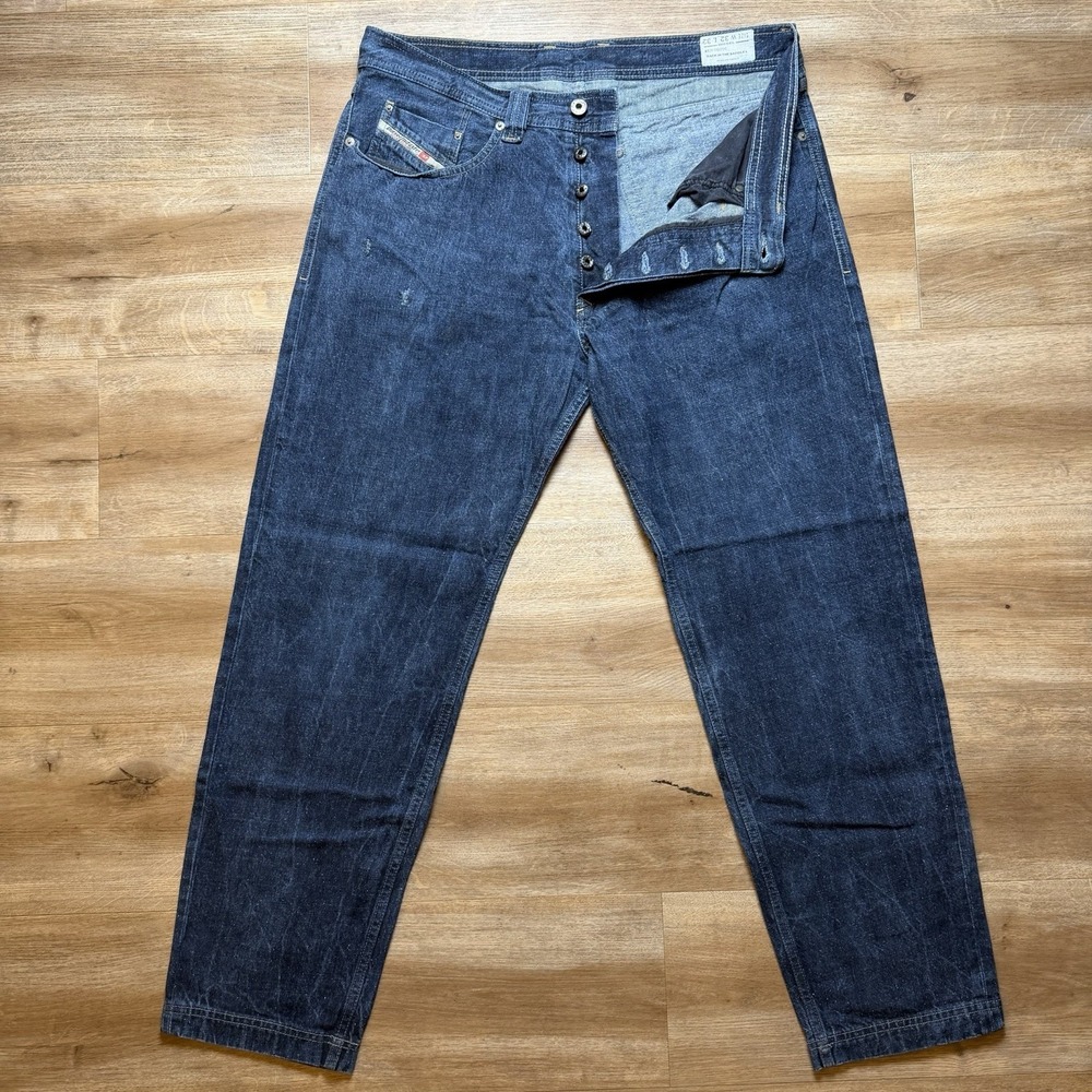Diesel Sample Jeans Men 32x32 Blue Back in the Saddle Regular Carrot Italy 0809E